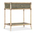 Hooker Furniture Retreat 1 - Drawer Rattan Bedside Table Wood/Glass in Green/Brown | 32 H x 29.25 W x 19.25 D in | Wayfair 6950-90117-35