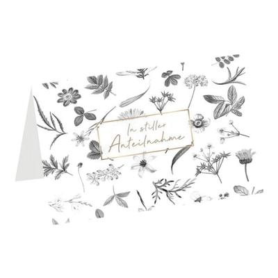 LUMA KARTENEDITION Trauerkarte »In stiller Anteilnahme Blumen und Gräser«, 17.5x11.5 cm Image
