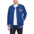 "Men's Tommy Jeans Blue New York Knicks Dane Raglan Full-Snap Varsity Jacket"