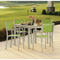 Oxford Garden Travira Square 4 - Person 40" Long Powder Coated Aluminum Patio Dining Set Wood/Metal in Gray/White/Brown | Wayfair 5076