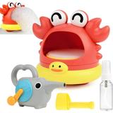 Bubble Bath Toy Crab Shark Bath Bubble Maker Manually Bubbles Machine Blower for Bathtub Bathtub Plays with Manual Blower for Preschool Baby Toddlers Infants Gifts (Crab)