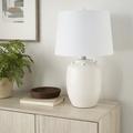 Ebern Designs Mandalay Ceramic Table Lamp Ceramic in White/Brown | 24 H x 12 W x 12 D in | Wayfair 2BCA2919A3734452BFC40D0A97E164FD