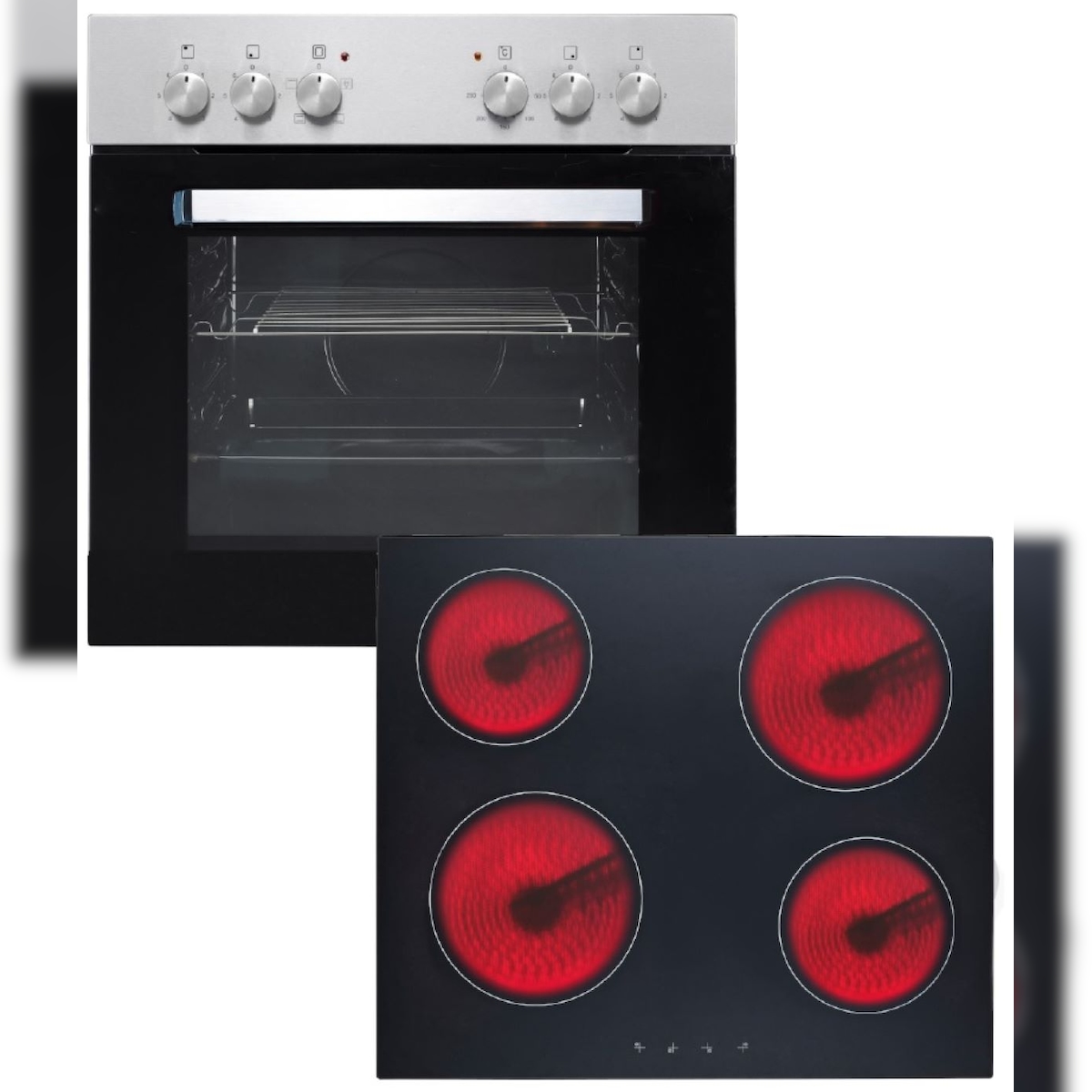 PKM Einbauherdset KH-BIC3-I-GK-IX-2 Edelstahl 60 cm Glaskeramik Image