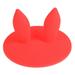 Anvazise Cup Cover Bright Color Bunny Ears Shape Cute Cold Beverage Cup Lid for Drink Red