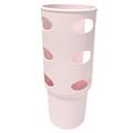 Anvazise Cup Cover Vacuum Cup Cover Hollow Out Solid Color Thick Anti-slip Dustproof Perfectly Fit Anti-fall Scratch-resistant Insulating Cup Silicone Protective Cover Light Pink