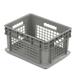 Global IndustrialÂ™ Mesh Straight Wall Container Solid Base 15-3/4 Lx11-3/4 Wx8-1/4 H Gray