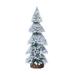 Desktop Miniature Snow Pine Tree with Wooden Base Simulation Pine Needle Ornament Table Decor