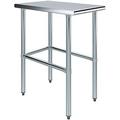 TJUNBOLIFE Stainless Steel Work Table Open Base | NSF Kitchen Island Food Prep | Laundry Garage Utility Bench (36 Long X 14 Deep)