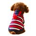 Farfi Dog Sweater Stripe Design Hoodie Wool Blend Pet Knitwear for Home (Red L)