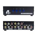 2X 4 Port AV Switch RCA Switcher 4 in 1 Out Composite Video L/R Audio Selector Box for DVD STB Game Consoles