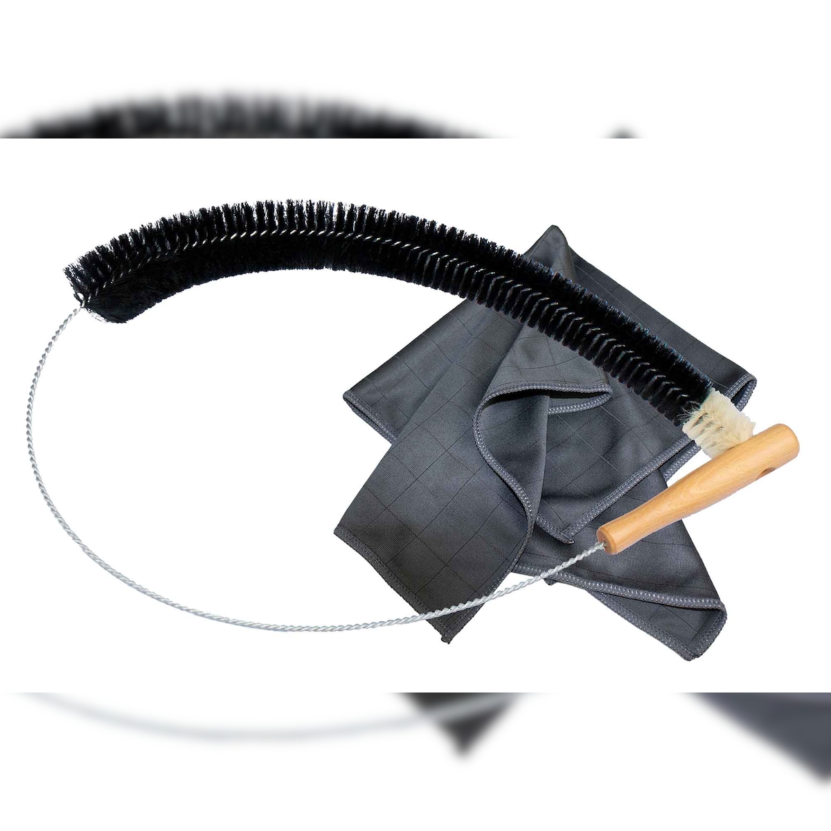 Muxel Ziegenhaar Heizkörperbürste - Langer Bürstenkopf mit Carbon Heizkörpertuch Radiator Bürste Image