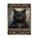 Tin Signs Vintage Touch EC36 My Coffee Black Cat Art Poster tin Sign Farmhouse Country Kitchen Home Decor Signs 12x16 inch-Tin sign