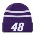 Men's New Era Purple/White Alex Bowman Cuffed Knit Hat