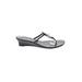 White House Black Market Wedges: Gray Print Shoes - Women's Size 9 - Open Toe