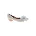 Linea Paolo Heels: Slip-on Chunky Heel Casual Ivory Shoes - Women's Size 8 1/2 - Open Toe