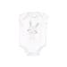 First Impressions Short Sleeve Onesie: White Marled Bottoms - Size 6-9 Month