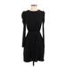 Express Outlet Casual Dress: Black Solid Dresses - Women's Size Small