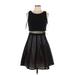 Betsy & Adam Casual Dress - Mini Scoop Neck Sleeveless: Black Solid Dresses - Women's Size 10