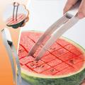 Dezsed Watermelon Cutter Stainless Steel Watermelon Cutter Summer Watermelon Cutting Artifact Stainless Steel Fruit Forks Knife For Family Parties Camping on Clearance Silver