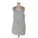 Zella Casual Dress - Mini Scoop Neck Sleeveless: Gray Print Dresses - Women's Size X-Large