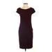 MM. LaFleur Casual Dress - Sheath: Burgundy Solid Dresses - Women's Size 0