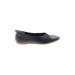 Everlane Flats: Slip-on Stacked Heel Work Black Print Shoes - Women's Size 5 1/2 - Almond Toe