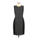 J.Crew Casual Dress - Sheath High Neck Sleeveless: Black Chevron/Herringbone Dresses - Women's Size 4