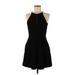 Speechless Casual Dress - A-Line High Neck Sleeveless: Black Solid Dresses - Women's Size Medium