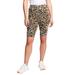 Plus Size Women's Classic Bike Shorts by June+Vie in Natural Cheetah (Size 14/16)