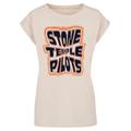 T-Shirt MERCHCODE "Damen Ladies Stone Temple Pilots - Vintage warp T-Shirt" Gr. M, beige (whitesand) Herren Shirts T-Shirts