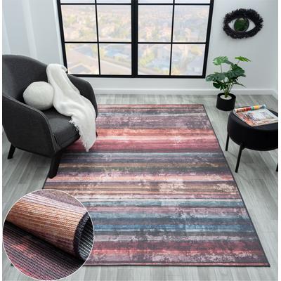 Teppich "Reese, LAGERRÄUMUNG", bunt, B:160cm H:10mm L:230cm, Polyester, MYFLAIR MÖBEL & ACCESSOIRES, Teppiche, bedruckt, gestreift, modernes Design, In- & Outdoor geeignet, waschbar Image