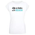 T-Shirt MERCHCODE "Damen Ladies Summer - Life is better at the beach T-Shirt" Gr. S, weiß (white) Herren Shirts T-Shirts