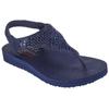 Sandale SKECHERS "MEDITATION-ROCKSTAR", Damen, Gr. 39, blau (navy), Lederimitat, modisch, Schuhe, Sommerschuh, Sandalette, Riemchensandale, mit Glitzersteinen