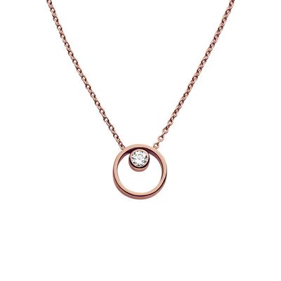 Kette mit Anhänger SKAGEN "ELIN, SKJ0833040, SKJ0850791", rosa (roségoldfarben, kristallweiß), Halsketten, Damen, Edelst