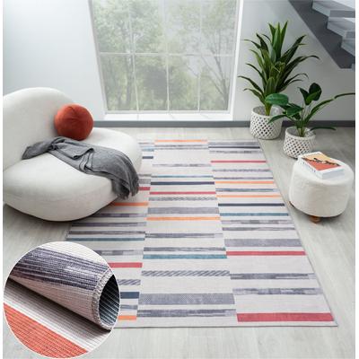 Teppich "Hope, LAGERRÄUMUNG", bunt (grau,bunt), B:160cm H:10mm L:230cm, Polyester, MYFLAIR MÖBEL & ACCESSOIRES, Teppiche, bedruckt, modernes Design, In- & Outdoor geeignet, waschbar Image