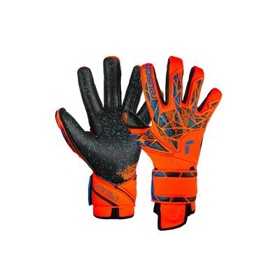 Torwarthandschuhe REUSCH "Attrakt Fusion Guardian", Damen, Gr. 10,5, orange (orange, blau), 79% Elastodien, 17% Polyester, 4% Polyamid, mehrfarbig, sportlich, Handschuhe, mit Evolution Negative Cut