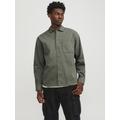 Langarmhemd JACK & JONES "JCOCOLLECTIVE ZAC OVERSHIRT LS SN" Gr. S, N-Gr, grün (agave green) Herren Hemden Langarm