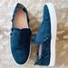 Kate Spade Shoes | Kate Spade Lilly Ruffle Suede Leather Slip-On Sneaker In Navy Blue Size 9 | Color: Blue/White | Size: 9