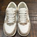 Madewell Shoes | Madewell Sneakers Calf Hair Suede Upper Elastic Laces Animal Print Spring Shoe | Color: Cream/Tan | Size: 6.5