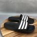Adidas Shoes | Adidas Adilette Comfort Adjustable Slide Sandals Mens 13 Black White Slip On | Color: Black/White | Size: 13