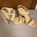 Jessica Simpson Shoes | Jessica Simpson Platform Basket Weave Sandals Size 8 | Color: Tan | Size: 8