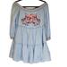Free People Dresses | Free People M Sunbeams Off The Shoulder Mini Dress Blue Embroidered Beachy | Color: Blue | Size: M
