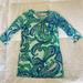 Lilly Pulitzer Dresses | Lilly Pulitzer Palmetto Girls Size Medium Blue And Green T-Shirt Dress | Color: Blue/Green | Size: Mg