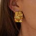 Madewell Jewelry | Gold Crinkle Statement Stud Earrings | Color: Gold | Size: Os