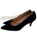 J. Crew Shoes | J. Crew Pumps Emory Black Leather Suede Kitten Heel Point Toe Womens Size 6.5 | Color: Black | Size: 6.5