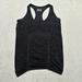Athleta Tops | Athleta Fastest Track Tank Top Ruched Workout Sleeveless Dark Grey Size Xl | Color: Gray | Size: Xl