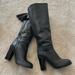 Zara Shoes | Gorgeous Zara Black Leather High Heel Boots | Color: Black | Size: 7
