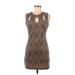 Bailey Blue Casual Dress - Mini High Neck Sleeveless: Brown Dresses - Women's Size Medium