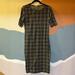 Lularoe Dresses | Lula Roe Short Sleeve Dress M | Color: Black/Tan/White/Yellow | Size: M