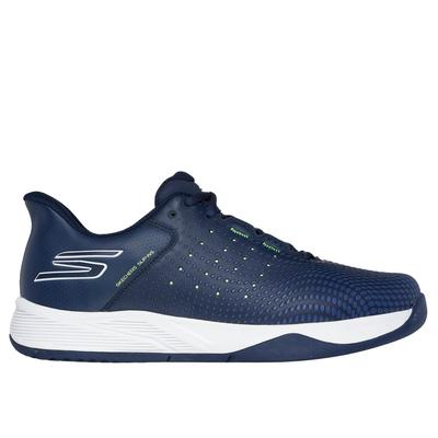 Skechers Men's Slip-ins Relaxed Fit: Viper Court Reload Sneaker|Size 7.0 Extra Wide|Navy/Yellow|Textile/Synthetic|Vegan|Machine Washable|Arch Fit